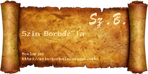 Szin Borbála névjegykártya